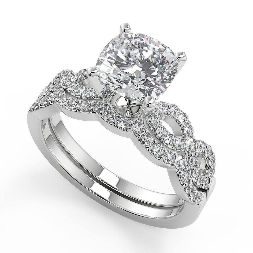 Heather Infinity Pave Cushion Cut Diamond Engagement Ring - Nivetta