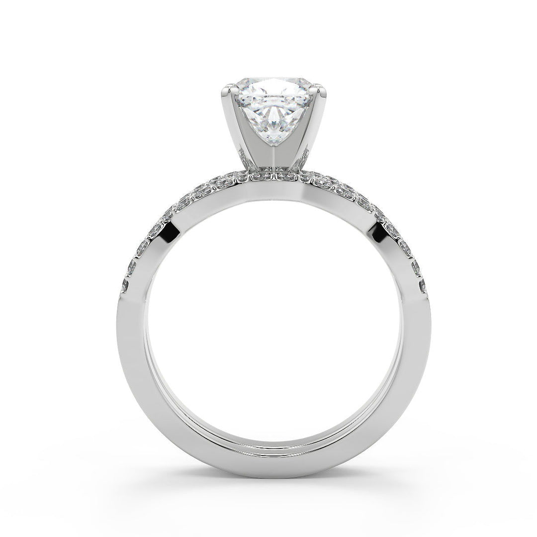 Heather Infinity Pave Cushion Cut Diamond Engagement Ring - Nivetta