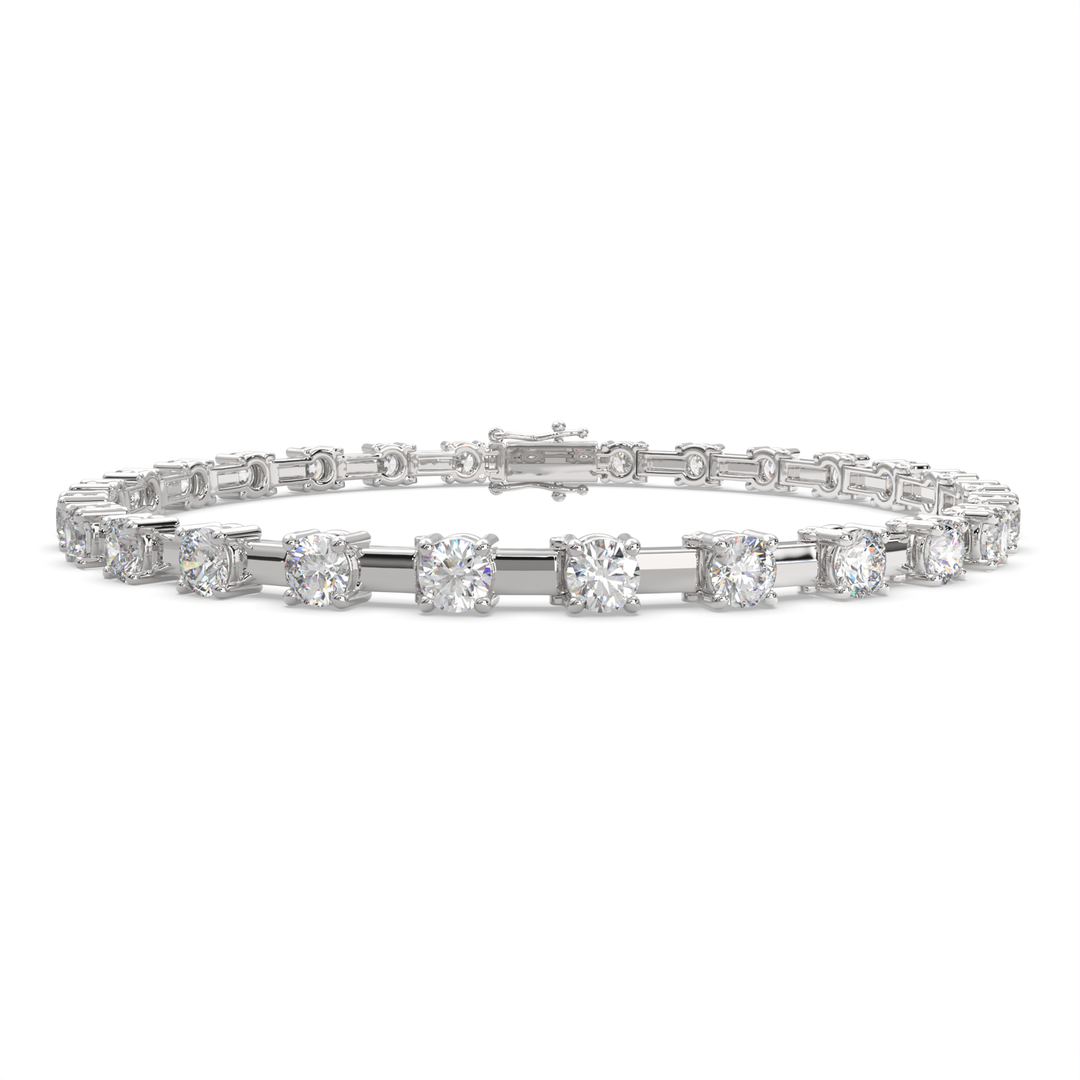 Hesperia Round Cut Diamond Tennis Bracelet Prong Set (4 ctw) - Nivetta