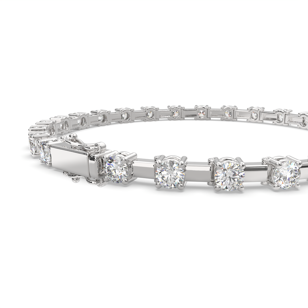 Hesperia Round Cut Diamond Tennis Bracelet Prong Set (4 ctw) - Nivetta