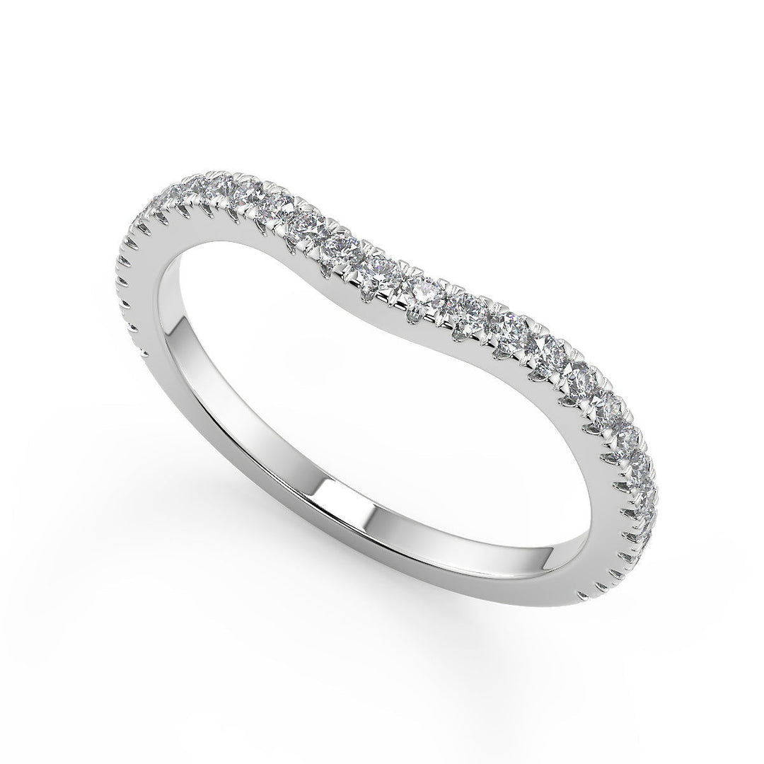 Iliana 3 Stone French Pave Round Cut Diamond Engagement Ring - Nivetta