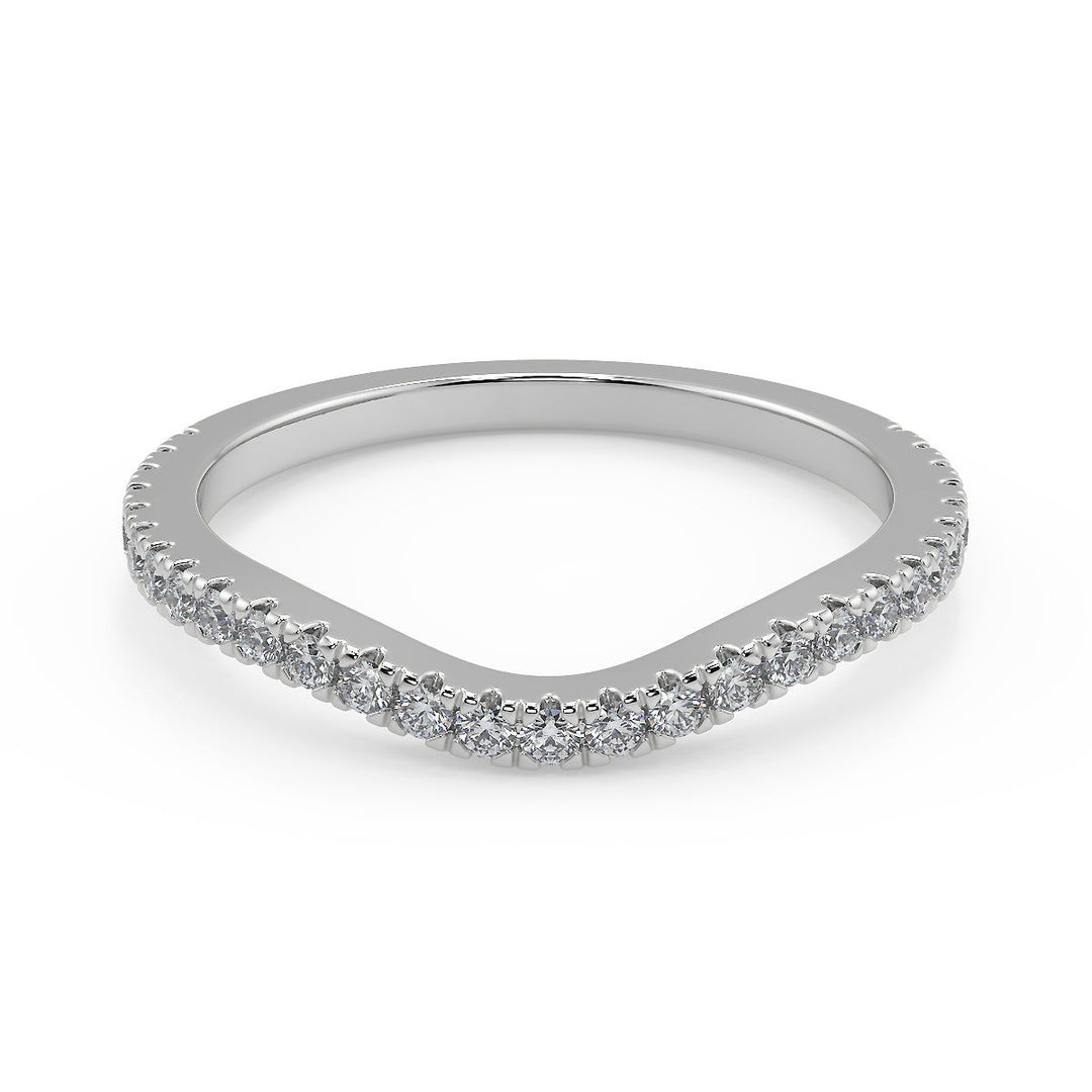 Iliana 3 Stone French Pave Round Cut Diamond Engagement Ring - Nivetta