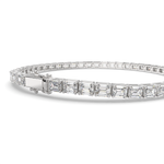Load image into Gallery viewer, Isabeau Emerald Cut Diamond Tennis Bracelet Prong Set (8 ctw) - Nivetta