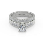 Load image into Gallery viewer, Isabel Four Prong Channel Set Round Cut Diamond Engagement Ring - Nivetta