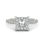 Load image into Gallery viewer, Isabella Princess Cut Pave Hidden Halo 4 Prong Claw Set Engagement Ring Setting - Nivetta