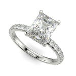 Load image into Gallery viewer, Isabella Radiant Cut Pave Hidden Halo 4 Prong Claw Set Engagement Ring Setting - Nivetta