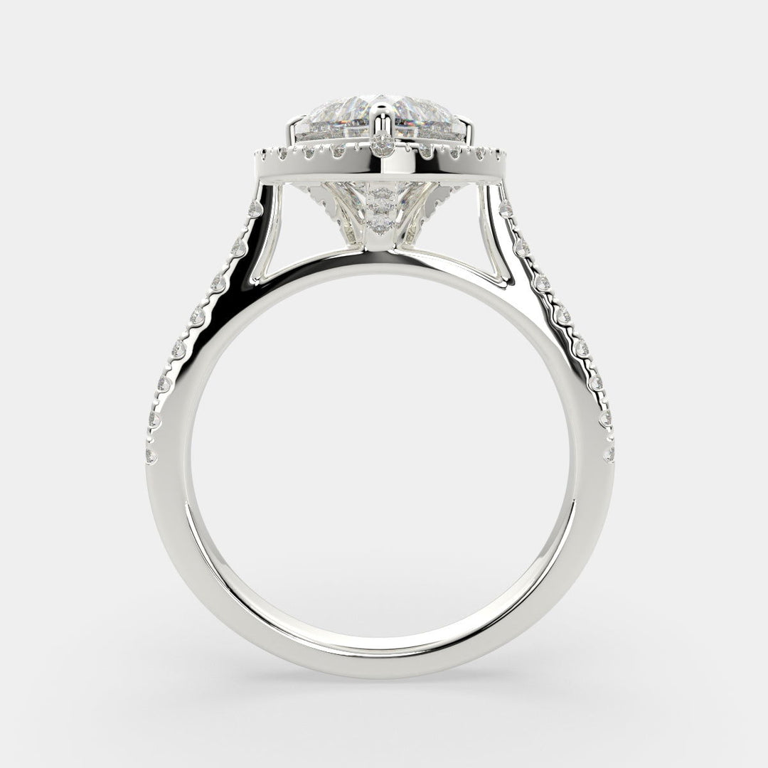 Isadora Heart Cut Halo Pave Engagement Ring Setting - Nivetta