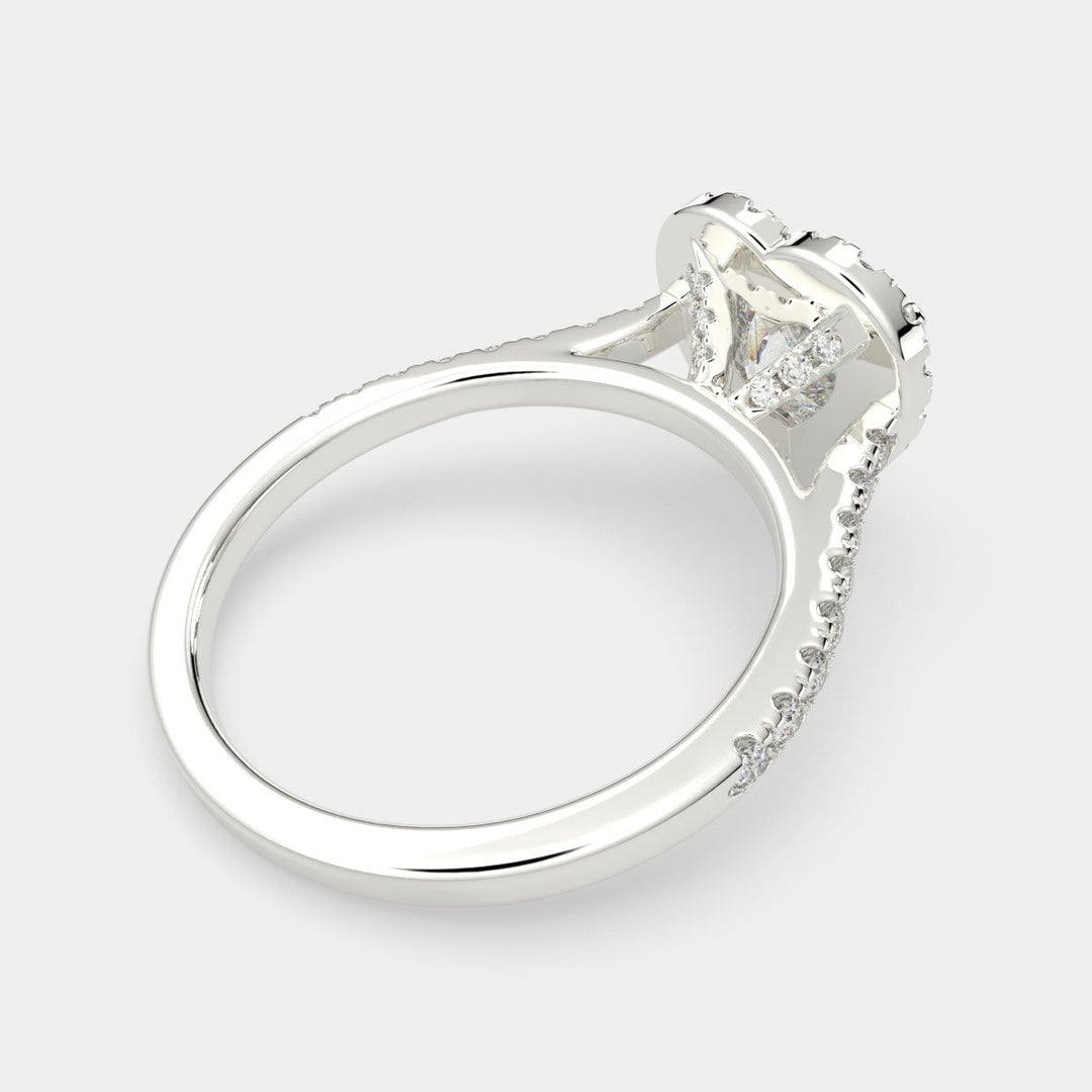 Isadora Heart Cut Halo Pave Engagement Ring Setting - Nivetta