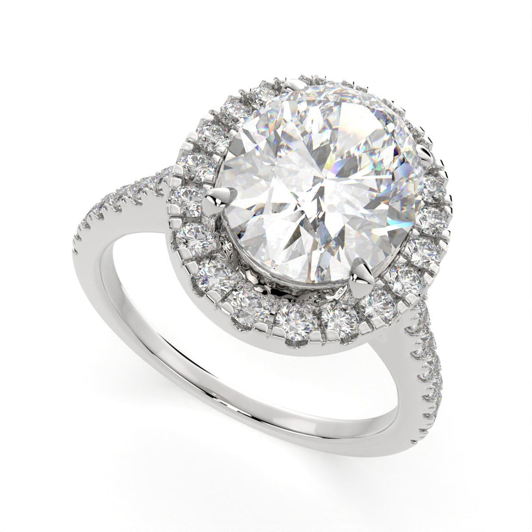 Isadora Oval Cut Halo Pave Engagement Ring Setting - Nivetta