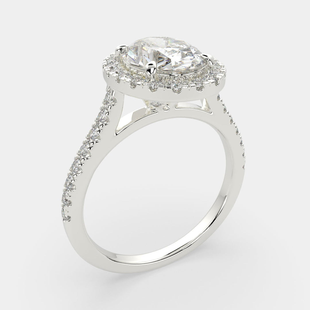 Isadora Oval Cut Halo Pave Engagement Ring Setting - Nivetta