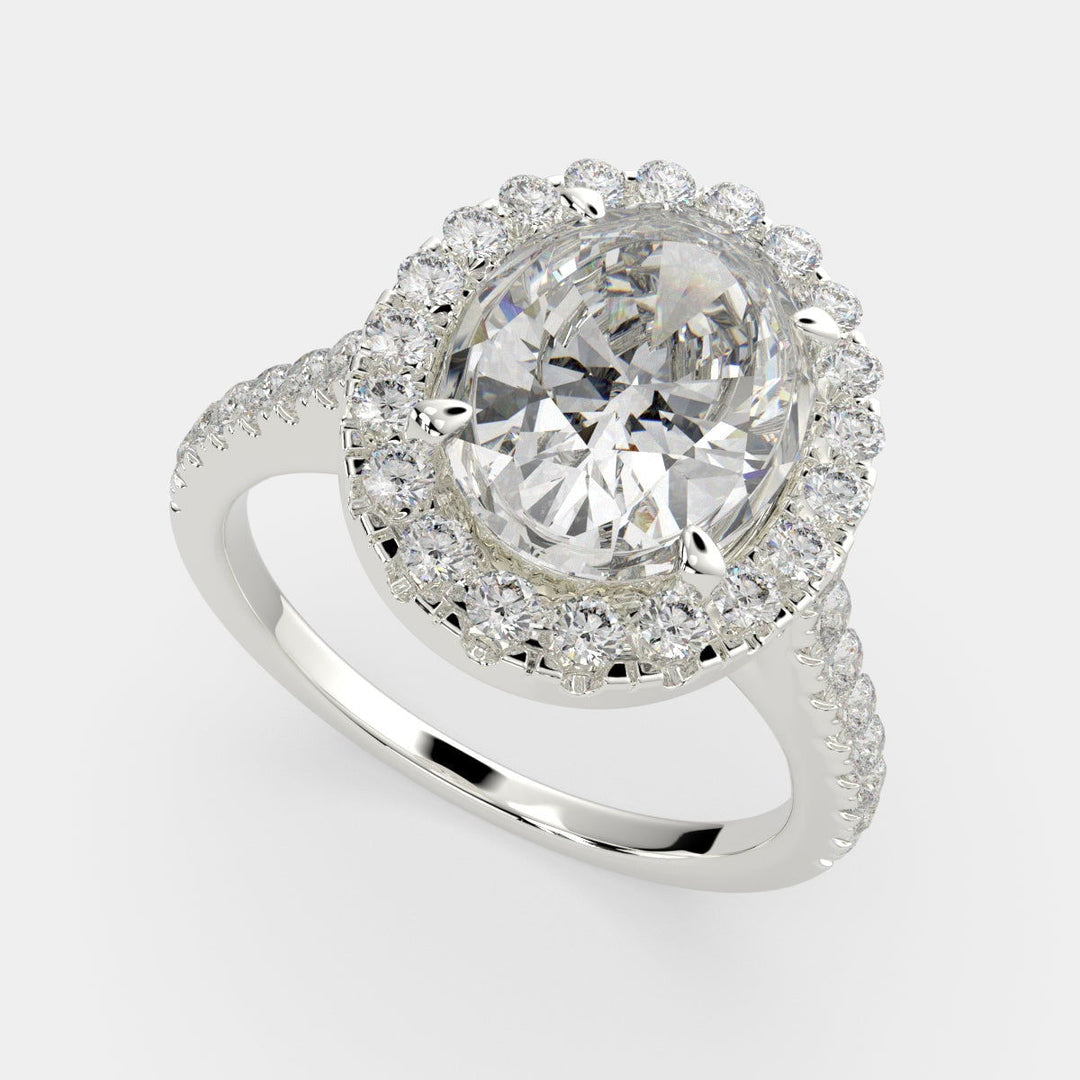 Isadora Oval Cut Halo Pave Engagement Ring Setting - Nivetta