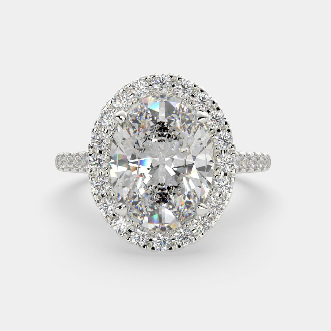 Isadora Oval Cut Halo Pave Engagement Ring Setting - Nivetta