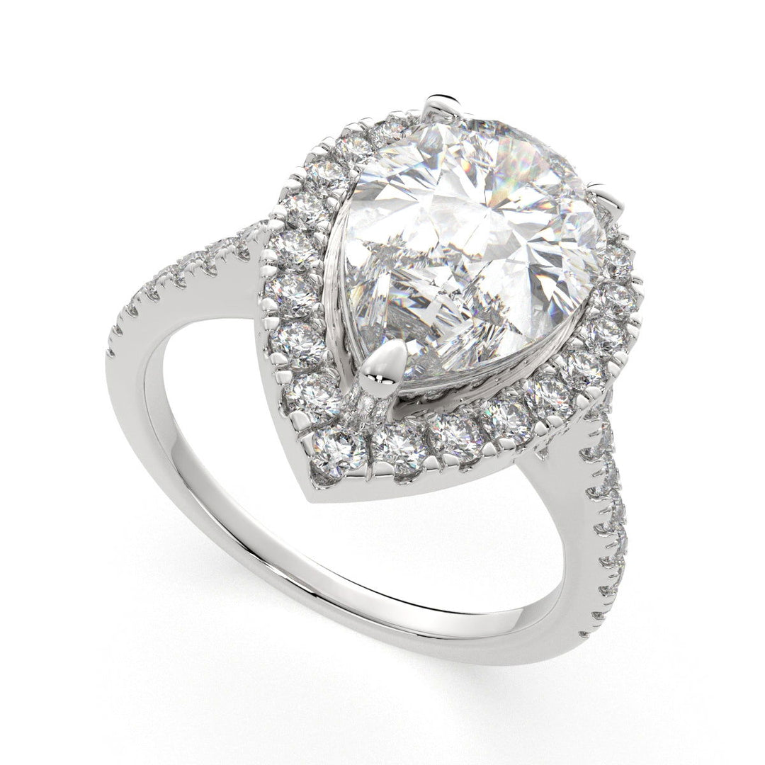 Isadora Pear Cut Halo Pave Engagement Ring Setting - Nivetta