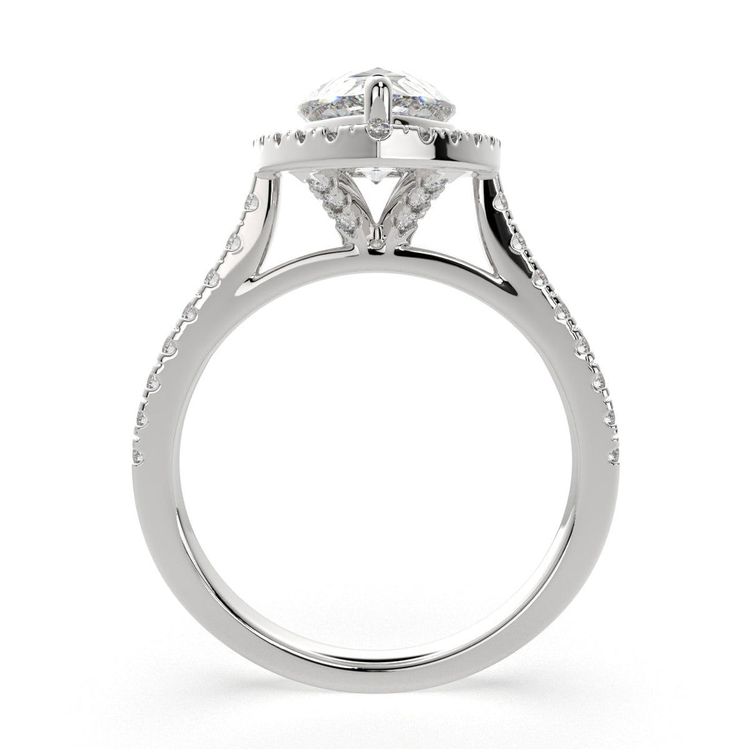 Isadora Pear Cut Halo Pave Engagement Ring Setting - Nivetta