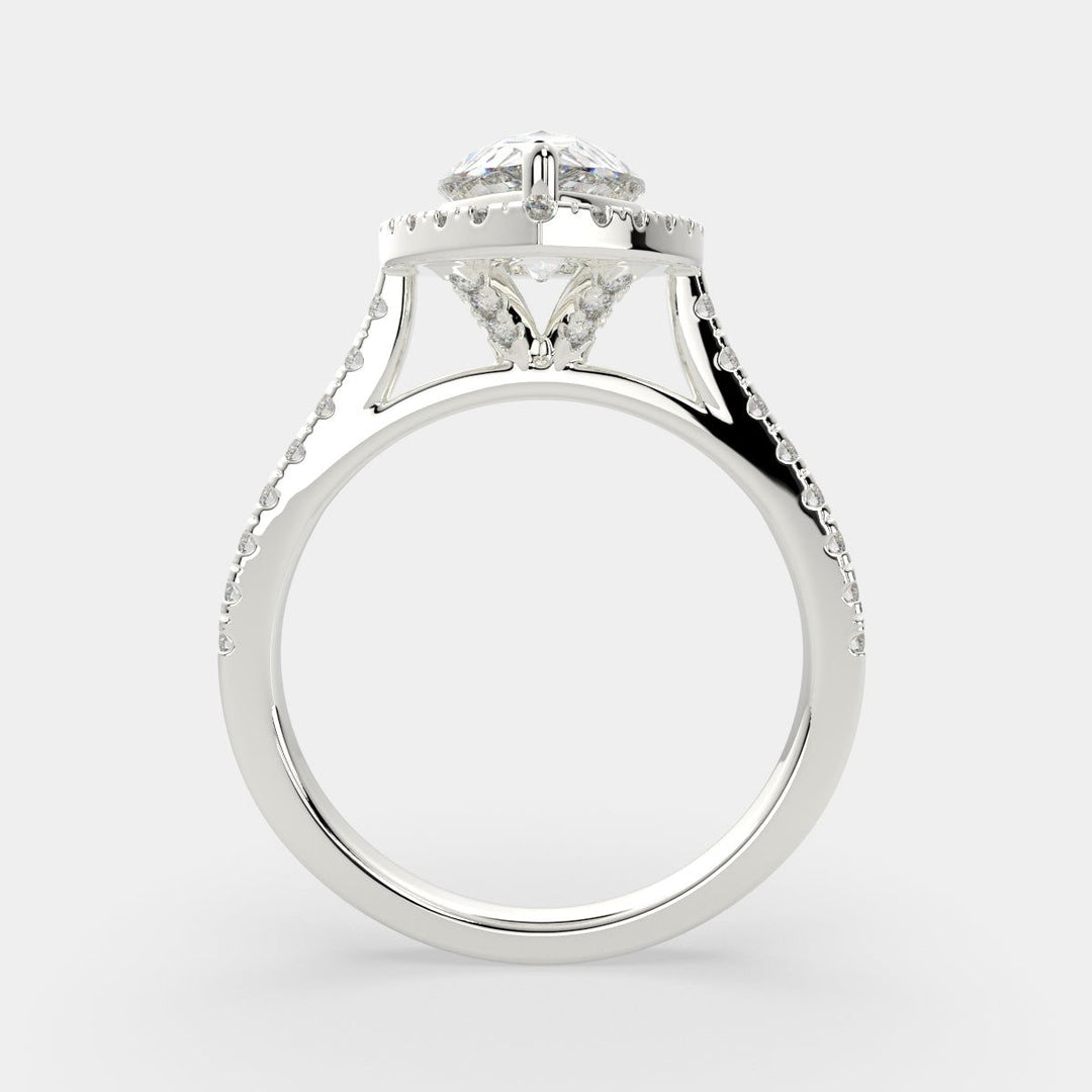 Isadora Pear Cut Halo Pave Engagement Ring Setting - Nivetta