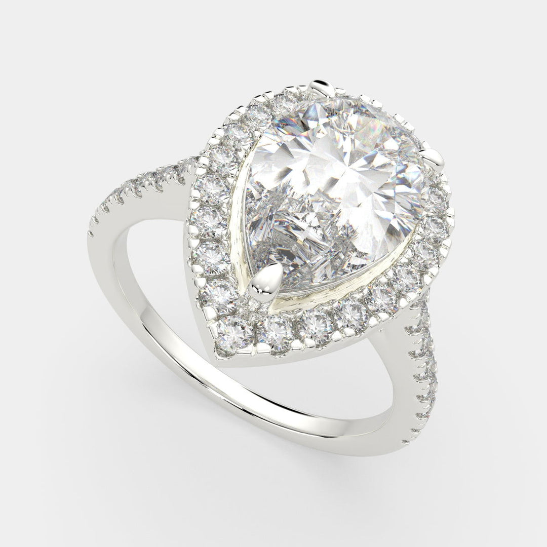 Isadora Pear Cut Halo Pave Engagement Ring Setting - Nivetta