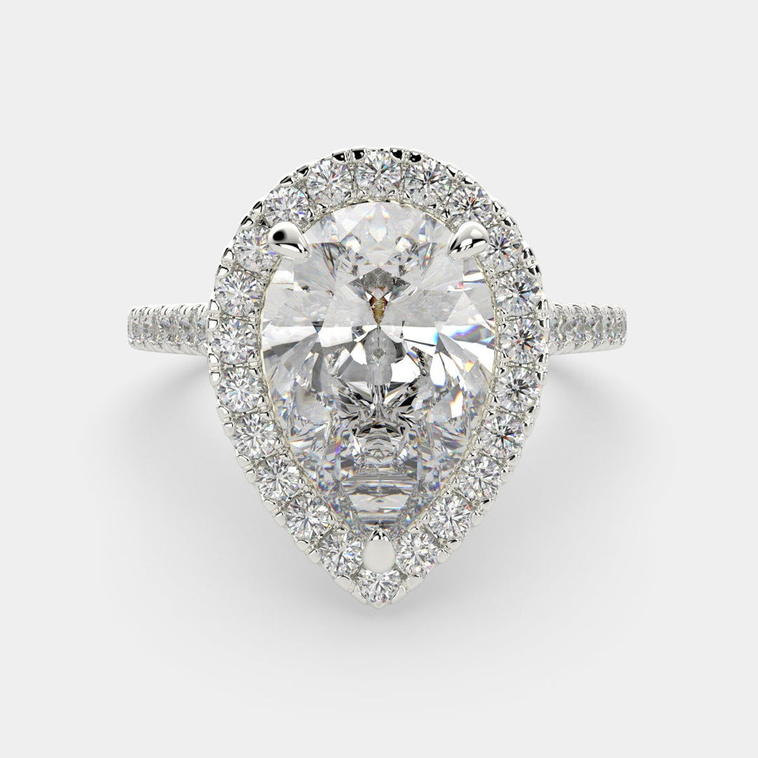 Isadora Pear Cut Halo Pave Engagement Ring Setting - Nivetta