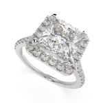 Load image into Gallery viewer, Isadora Princess Cut Halo Pave Engagement Ring Setting - Nivetta