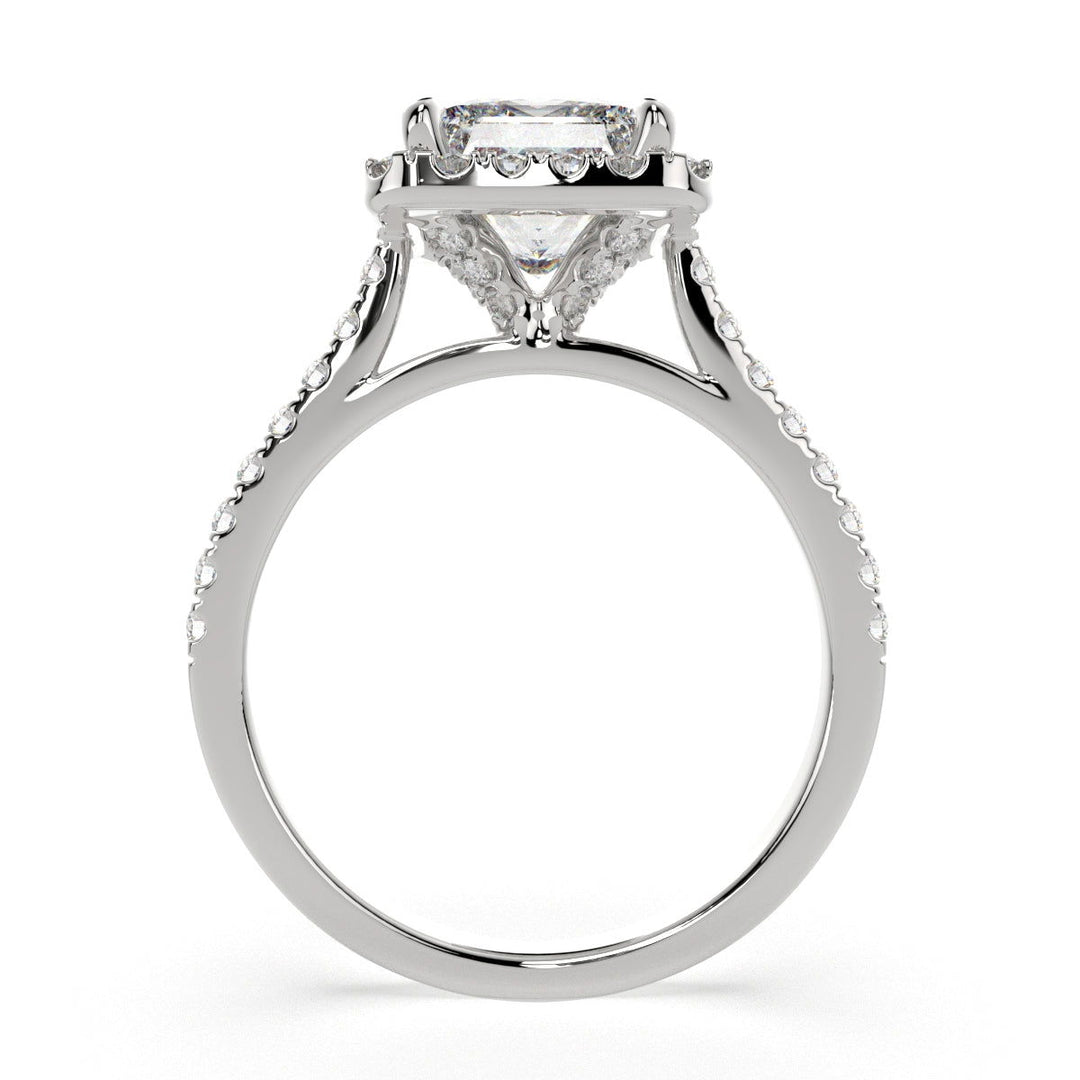 Isadora Princess Cut Halo Pave Engagement Ring Setting - Nivetta
