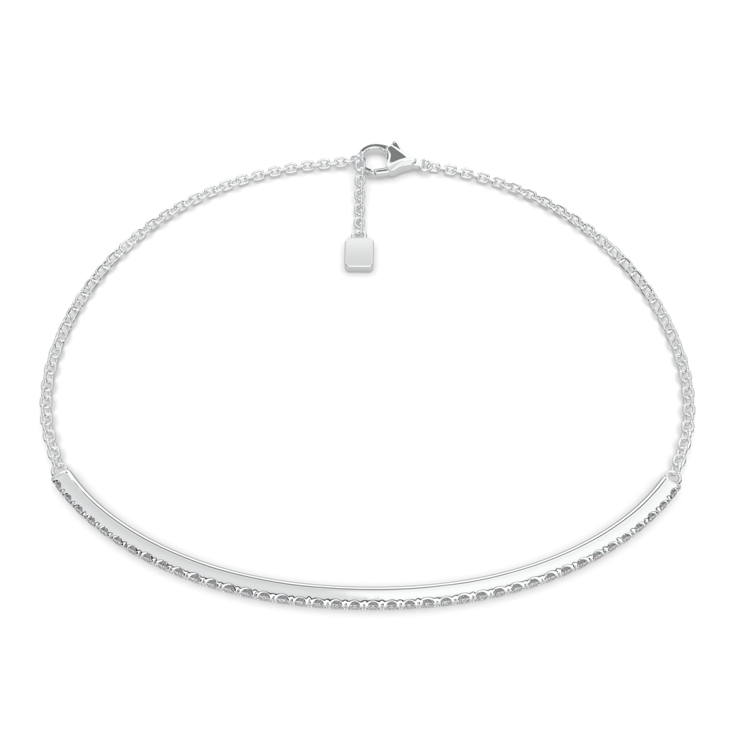 Isolde Round Cut Diamond Tennis Bracelet Bar Cable Chain (0.5 ctw) - Nivetta
