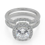 Load image into Gallery viewer, Jada Micro Pave Halo Cushion Cut Diamond Engagement Ring - Nivetta