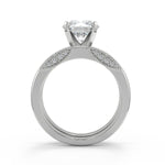 Load image into Gallery viewer, Jamya Milgrain 4 Prong Round Cut Diamond Engagement Ring - Nivetta
