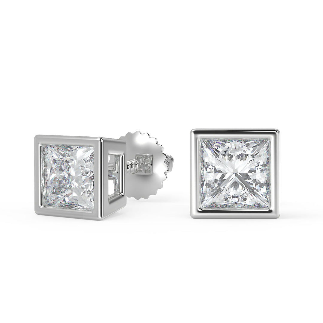 Jaslyn Princess Cut Earrings Stud - Nivetta