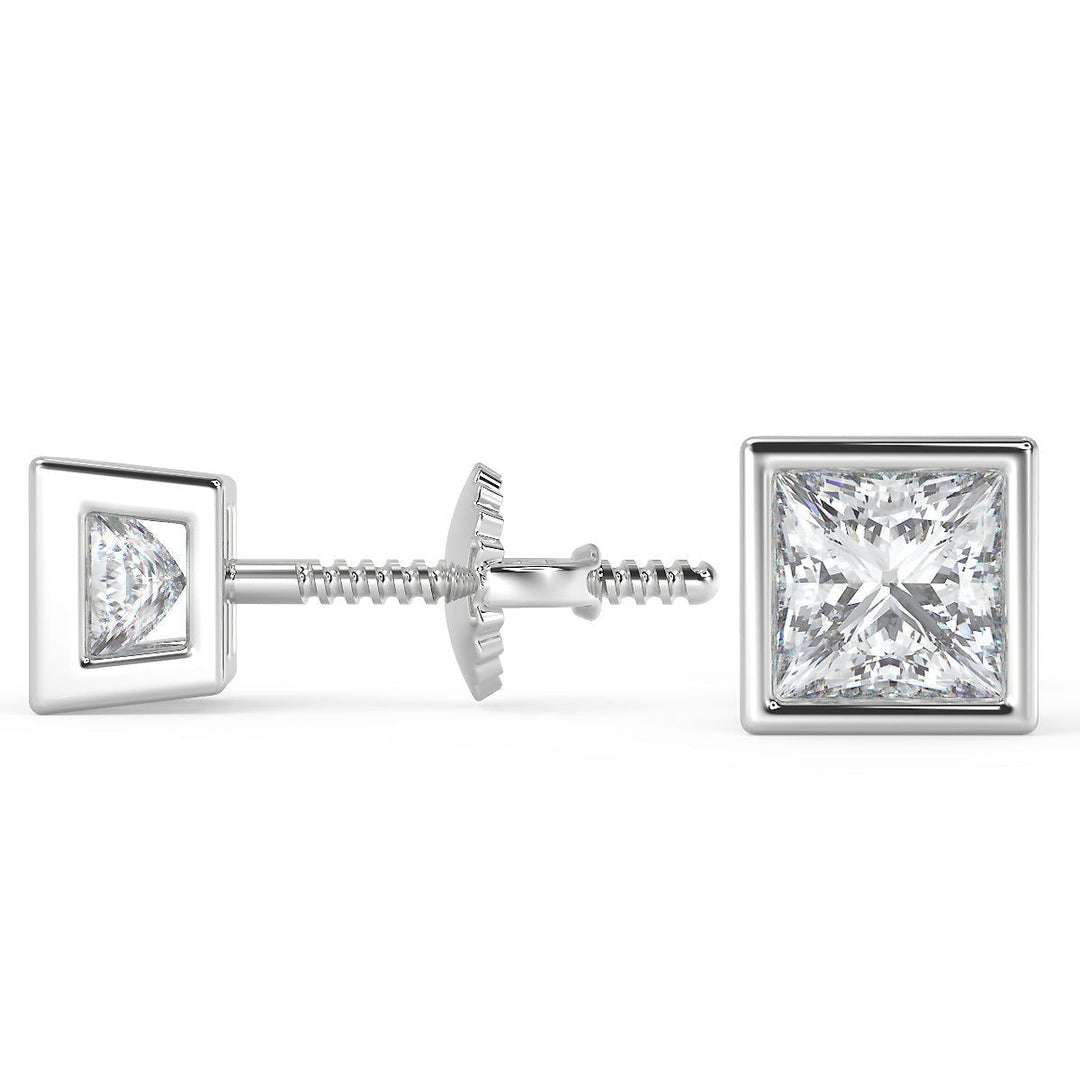 Jaslyn Princess Cut Earrings Stud - Nivetta