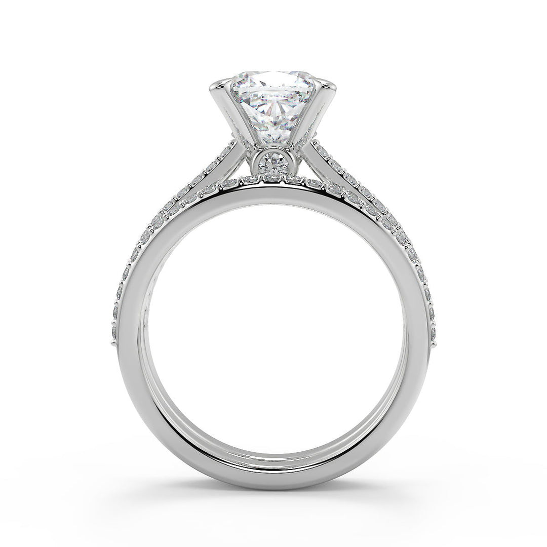 Jaycee Double French-Set Classic Cushion Cut Engagement Ring - Nivetta
