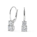 Load image into Gallery viewer, Jayden Cushion Cut 6 Prong Stacked Earrings Leverback - Nivetta