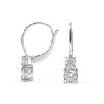 Load image into Gallery viewer, Jayden Cushion Cut 6 Prong Stacked Earrings Leverback - Nivetta