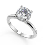 Load image into Gallery viewer, Jenna 4 Prong Crown Basket Solitaire Round Cut Diamond Engagement Ring - Nivetta