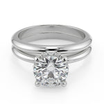 Load image into Gallery viewer, Jenna 4 Prong Crown Basket Solitaire Round Cut Diamond Engagement Ring - Nivetta