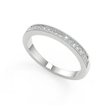 Load image into Gallery viewer, Jessica Four Prong Milgrain Round Cut Diamond Engagement Ring - Nivetta