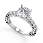 Load image into Gallery viewer, Joanna Semi Bezel 4 Prong Round Cut Diamond Engagement Ring - Nivetta