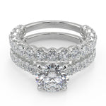 Load image into Gallery viewer, Joanna Semi Bezel 4 Prong Round Cut Diamond Engagement Ring - Nivetta