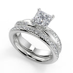 Load image into Gallery viewer, Jocelynn Pave Twist Infinity Rope Princess Cut Diamond Engagement Ring - Nivetta