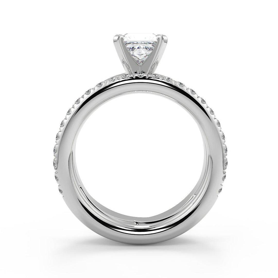 Jocelynn Pave Twist Infinity Rope Princess Cut Diamond Engagement Ring - Nivetta