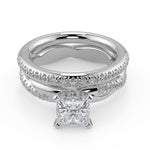 Load image into Gallery viewer, Jocelynn Pave Twist Infinity Rope Princess Cut Diamond Engagement Ring - Nivetta