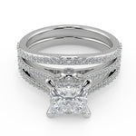 Load image into Gallery viewer, Jordin Double French-Set Split Shank Classic Princess Cut Diamond Engagement Ring - Nivetta