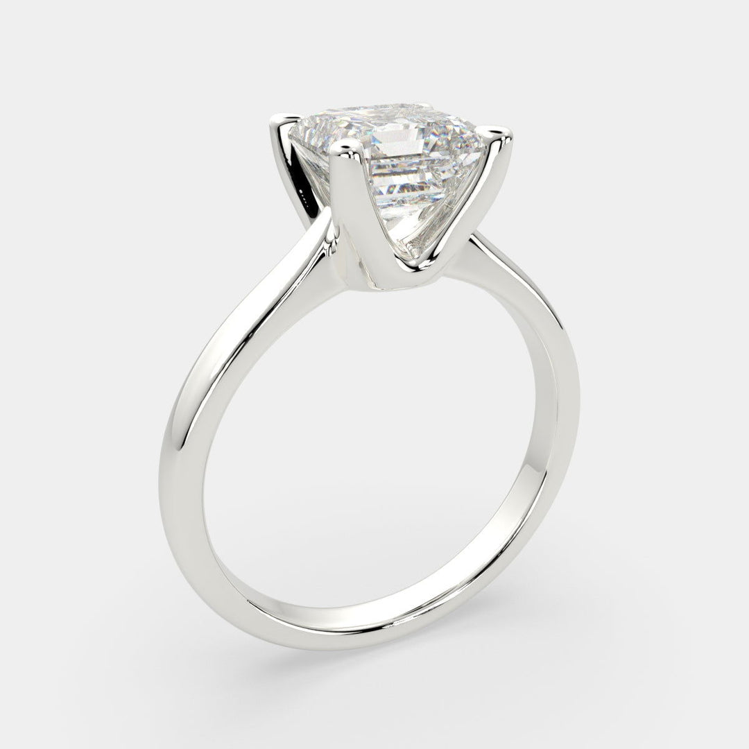 Juliana Emerald Cut Classic Solitaire Engagement Ring Setting - Nivetta