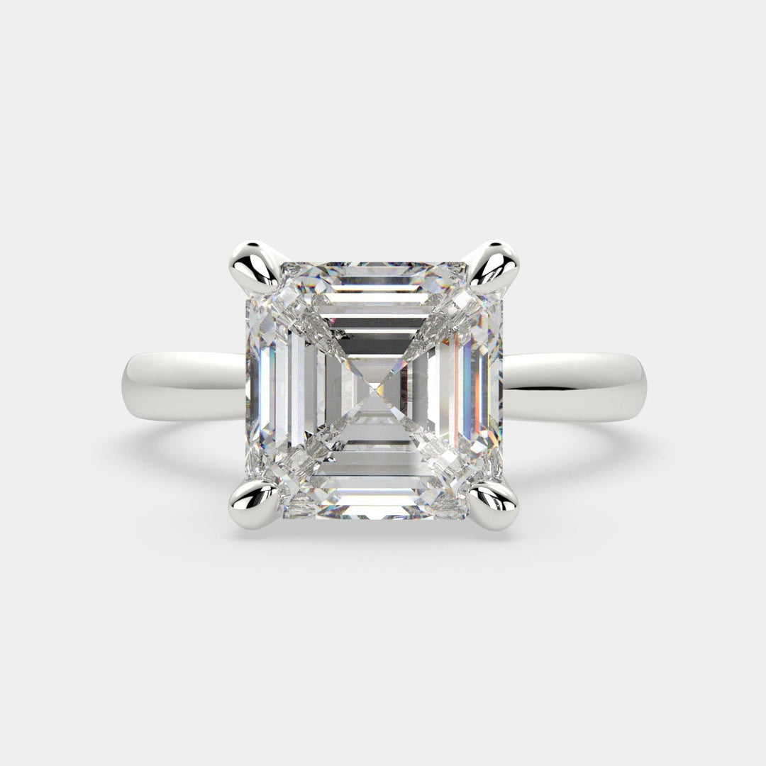Juliana Emerald Cut Classic Solitaire Engagement Ring Setting - Nivetta