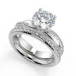 Load image into Gallery viewer, Julianna Pave Twist Infinity Rope Round Cut Diamond Engagement Ring - Nivetta