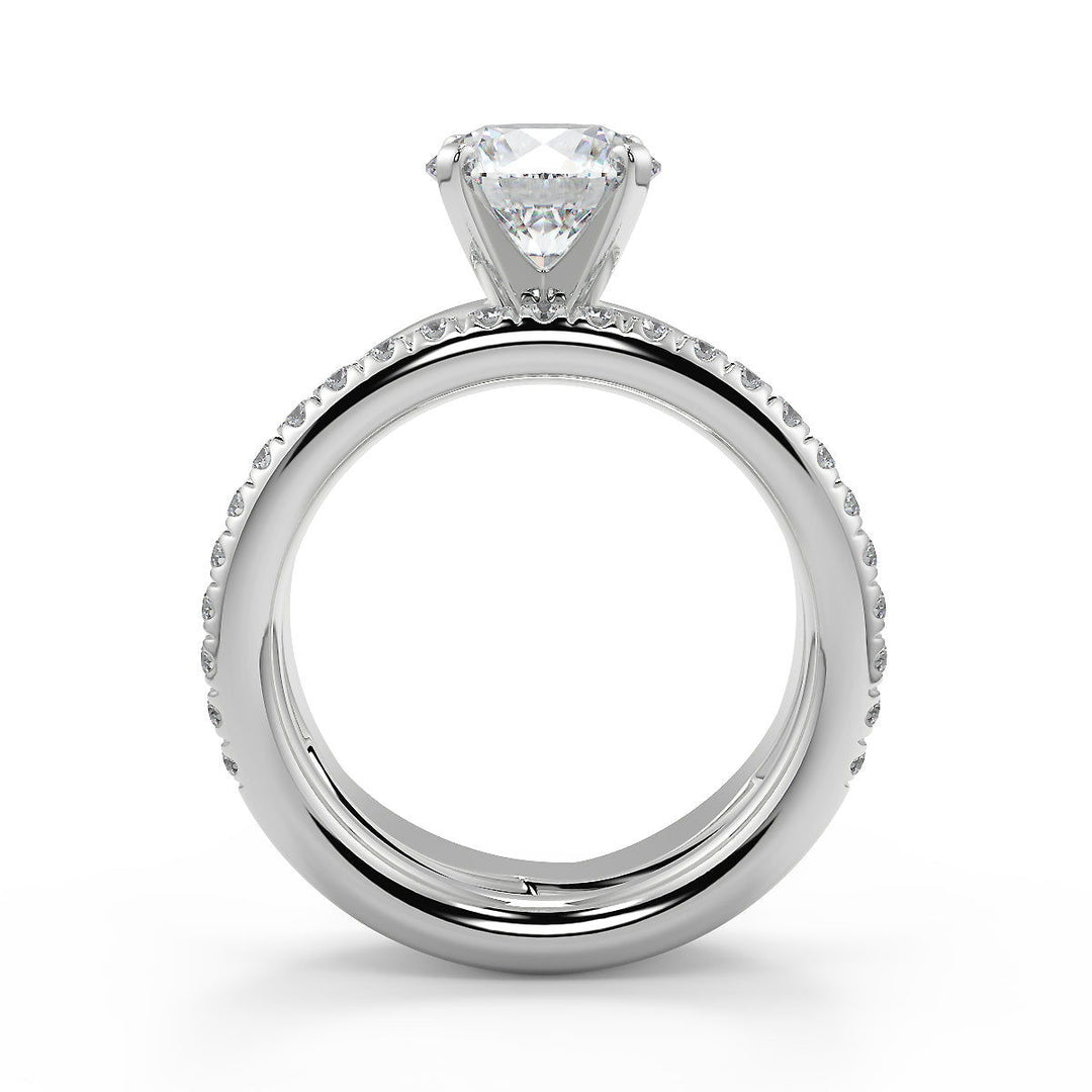 Julianna Pave Twist Infinity Rope Round Cut Diamond Engagement Ring - Nivetta