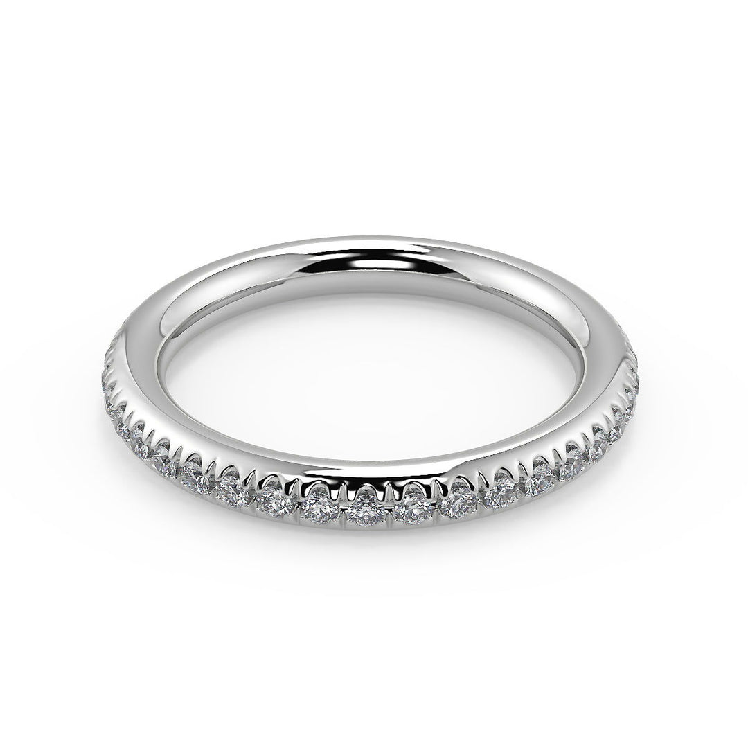 Julianna Pave Twist Infinity Rope Round Cut Diamond Engagement Ring - Nivetta