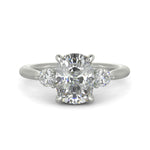Load image into Gallery viewer, Juliet Cushion Cut Trilogy Pave 4 Prong Claw Set Engagement Ring Setting - Nivetta