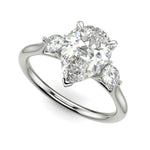 Load image into Gallery viewer, Juliet Pear Cut Trilogy Pave 4 Prong Claw Set Engagement Ring Setting - Nivetta