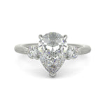 Load image into Gallery viewer, Juliet Pear Cut Trilogy Pave 4 Prong Claw Set Engagement Ring Setting - Nivetta