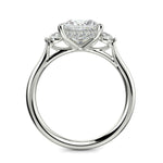 Load image into Gallery viewer, Juliet Princess Cut Trilogy Pave 4 Prong Claw Set Engagement Ring Setting - Nivetta
