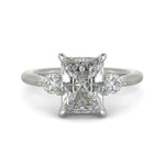 Load image into Gallery viewer, Juliet Radiant Cut Trilogy Pave 4 Prong Claw Set Engagement Ring Setting - Nivetta